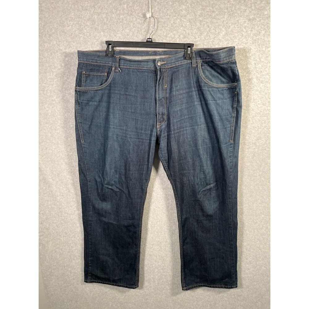 Claiborne Jeans Mens 48x30 Blue Denim Cotton Relaxed Fit Straight Leg Classic